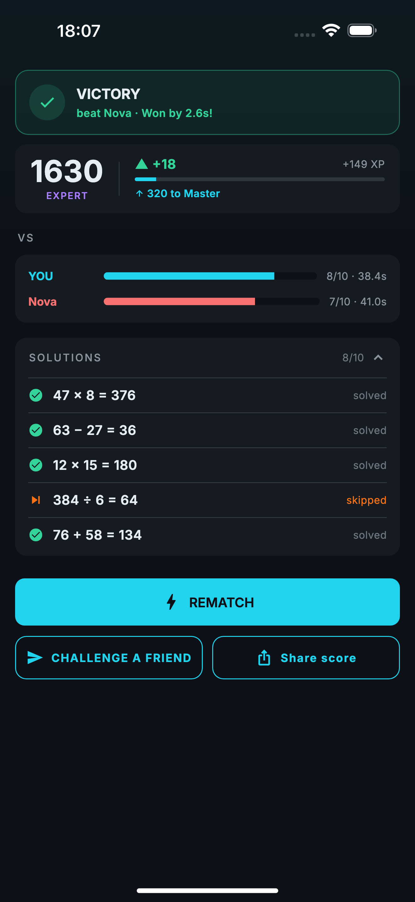 Duel victory
